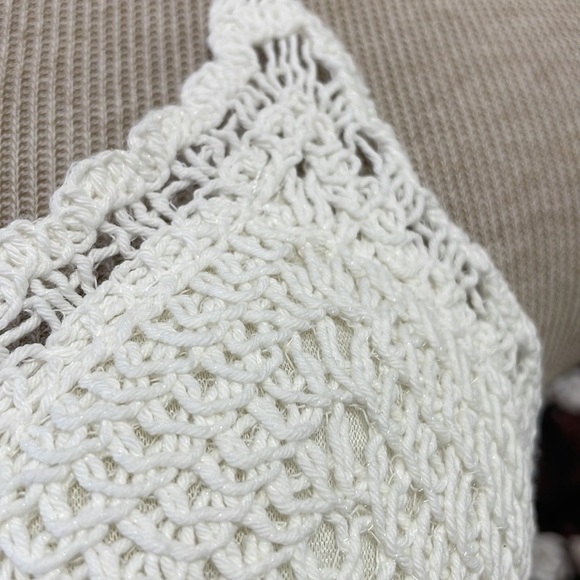 Du Jour Crop Top Boho Crochet Wrap Halter Lace Cream Size One Size - Picture 9 of 17